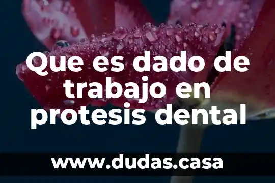 Que es dado de trabajo en protesis dental