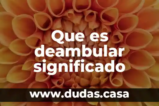 Que es deambular significado