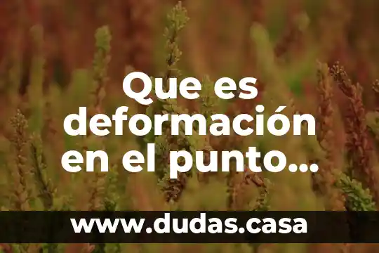 Que es deformación en el punto material