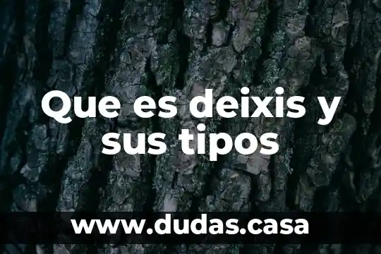 Que es deixis y sus tipos