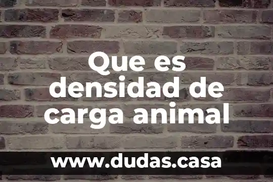 Que es densidad de carga animal