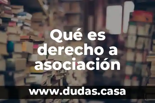 Qué es derecho a asociación
