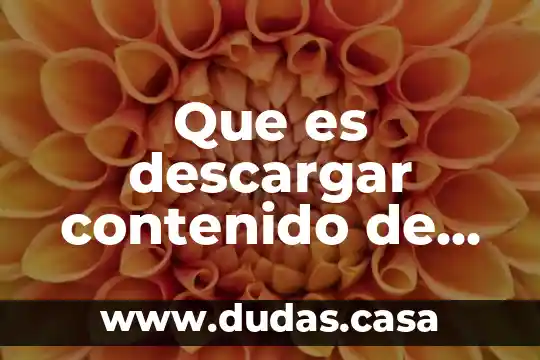 Que es descargar contenido de la web