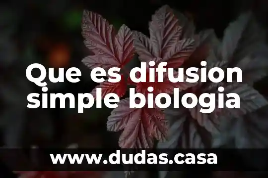 Que es difusion simple biologia
