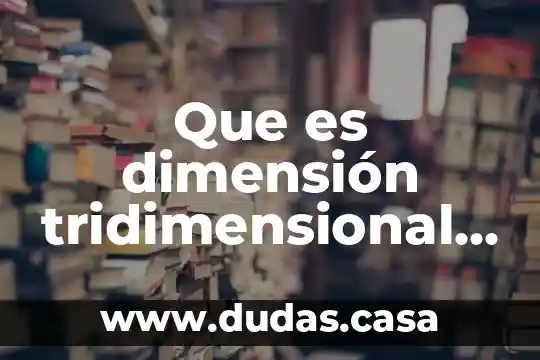 Que es dimensión tridimensional en psicologia