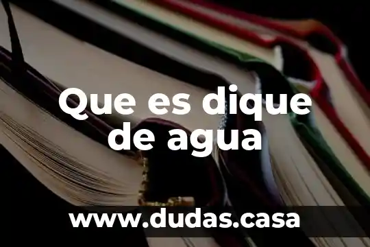 Que es dique de agua
