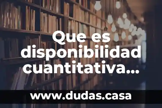 Que es disponibilidad cuantitativa significado