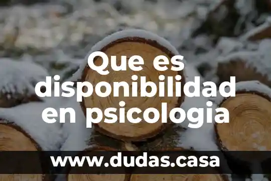 Que es disponibilidad en psicologia