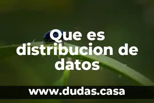 Que es distribucion de datos