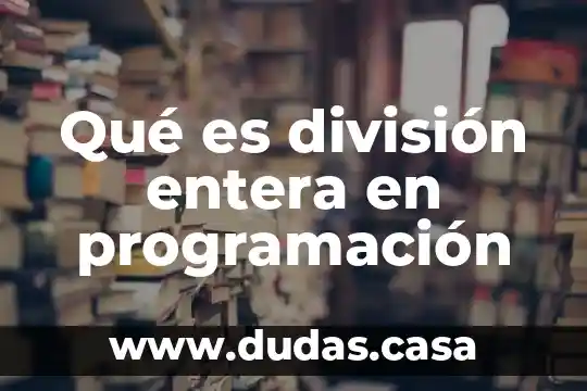 Qué es división entera en programación