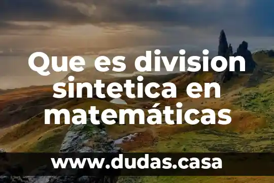 Que es division sintetica en matemáticas