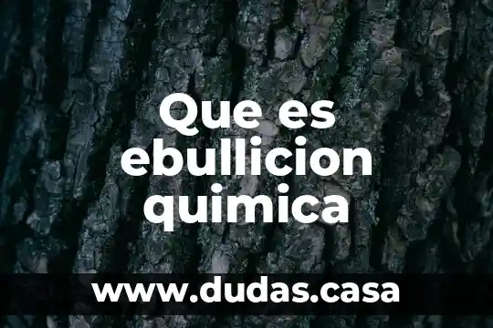 Que es ebullicion quimica