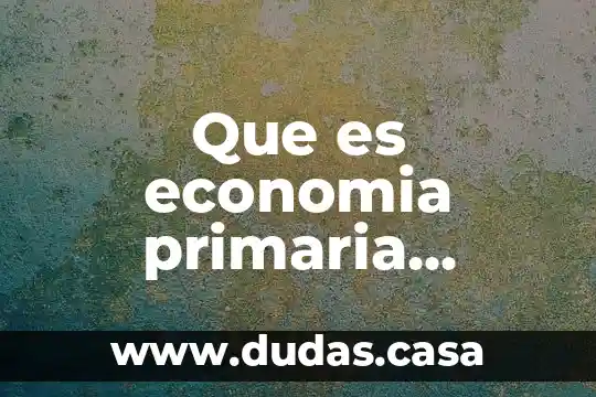 Que es economia primaria secundaria y terciaria