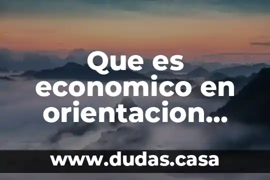 Que es economico en orientacion educativa