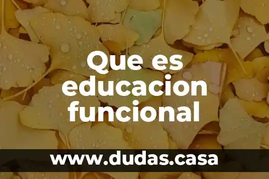 Que es educacion funcional