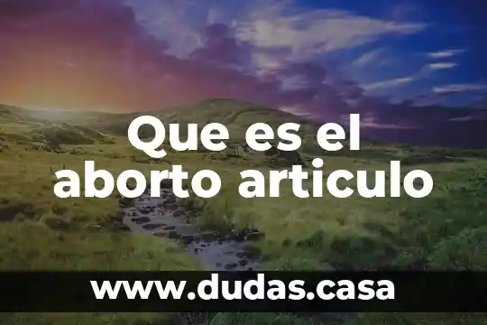 Que es el aborto articulo