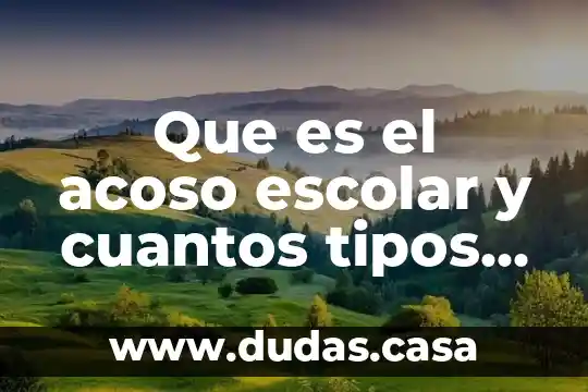 Que es el acoso escolar y cuantos tipos hay