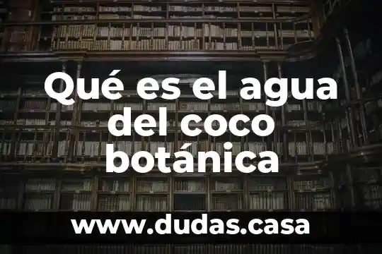 Qué es el agua del coco botánica