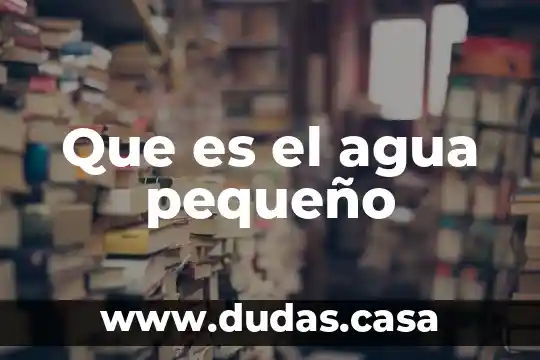 Que es el agua pequeño