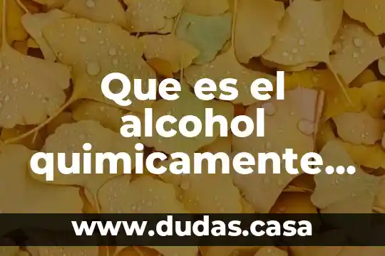Que es el alcohol quimicamente ingles