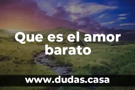 Que es el amor barato