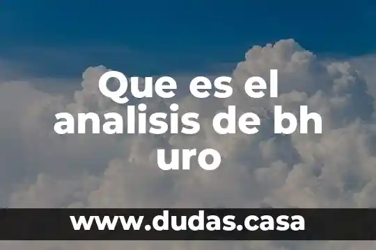 Que es el analisis de bh uro