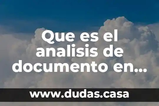 Que es el analisis de documento en metodologia