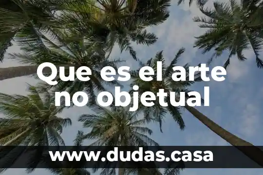 Que es el arte no objetual
