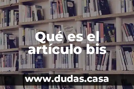 Qué es el artículo bis