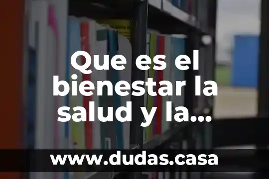 Que es el bienestar la salud y la seguridad