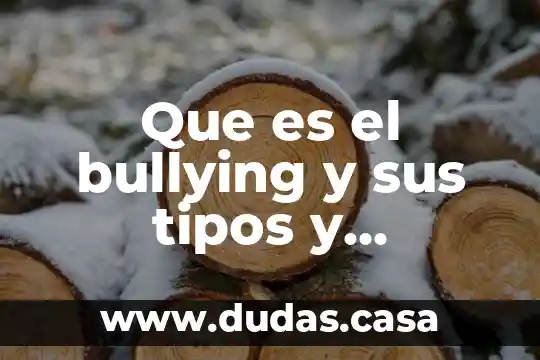 Que es el bullying y sus tipos y caracteristicas