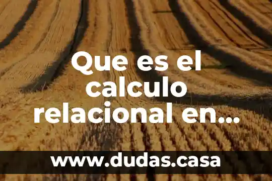 Que es el calculo relacional en base de datos
