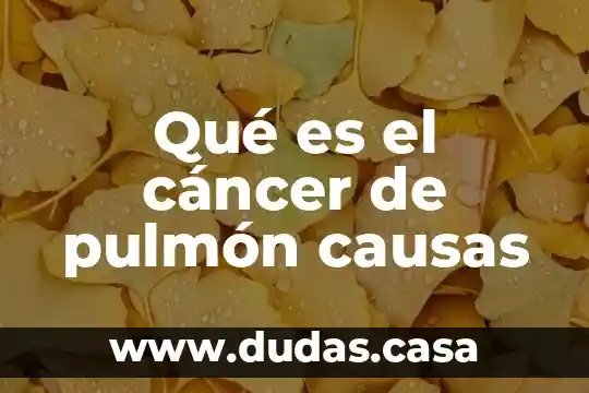 Qué es el cáncer de pulmón causas