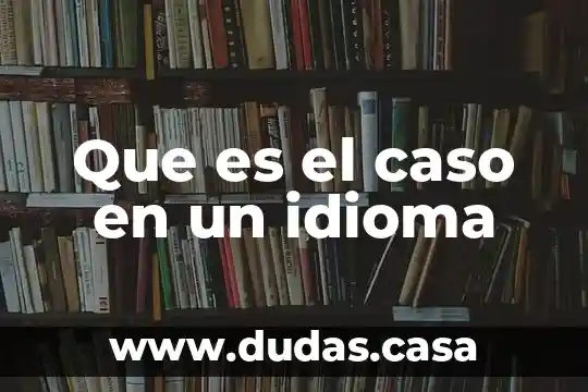 Que es el caso en un idioma