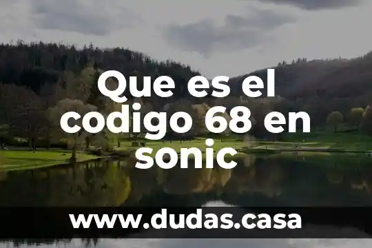 Que es el codigo 68 en sonic