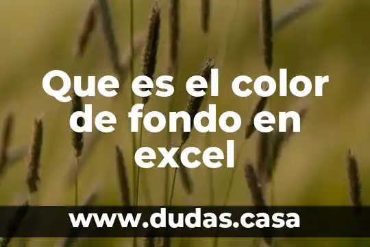Que es el color de fondo en excel