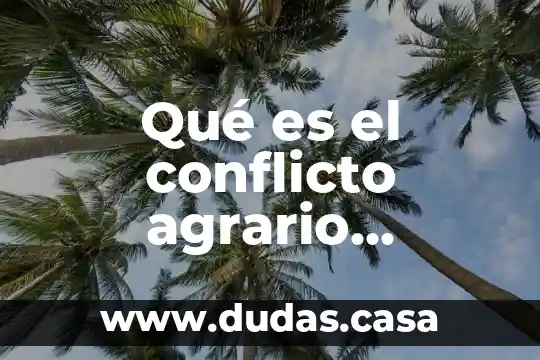 Qué es el conflicto agrario económico