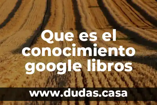 Que es el conocimiento google libros