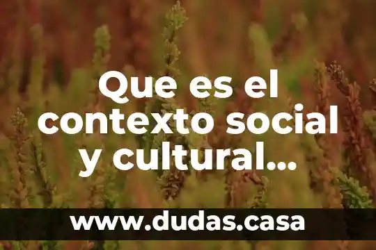 Que es el contexto social y cultural segun el autor