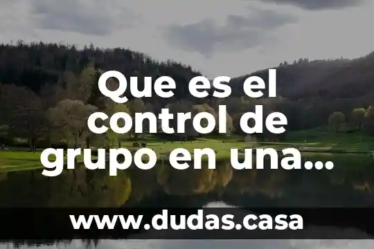Que es el control de grupo en una guarderia
