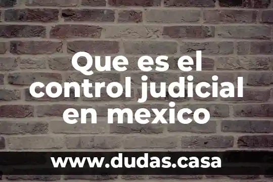Que es el control judicial en mexico