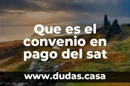 Que es el convenio en pago del sat