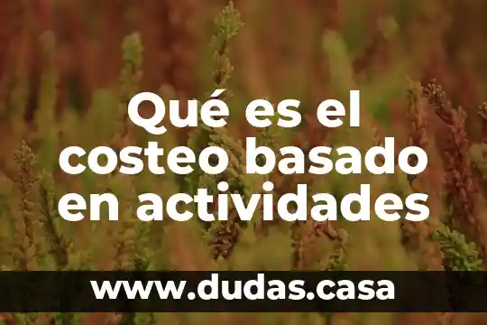 Qué es el costeo basado en actividades