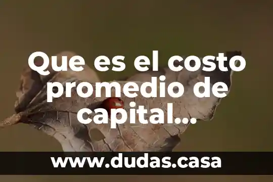 Que es el costo promedio de capital ponderado