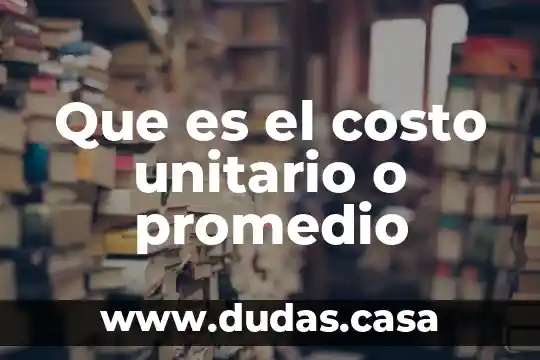 Que es el costo unitario o promedio