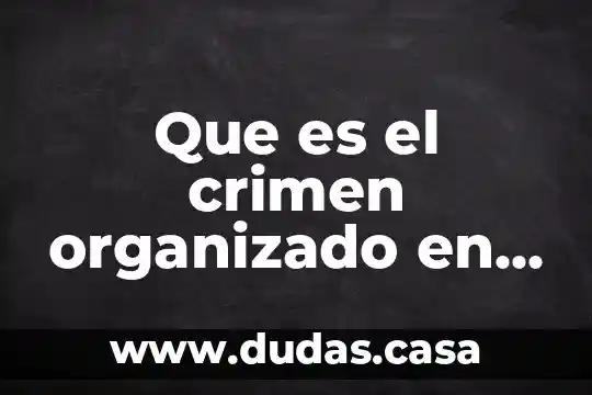 Que es el crimen organizado en mexico ensayo