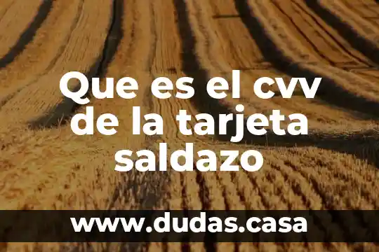 Que es el cvv de la tarjeta saldazo