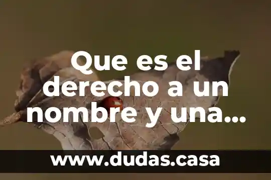 Que es el derecho a un nombre y una nacionalidad