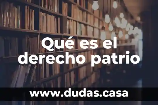 Qué es el derecho patrio
