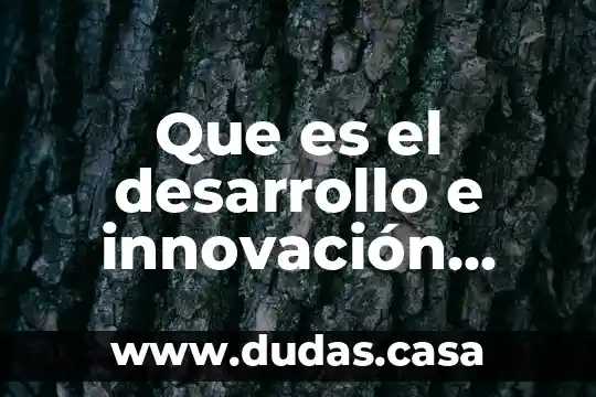 Que es el desarrollo e innovación científica y tecnológica